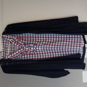 Sleeveless Blouse & Cardigan Set